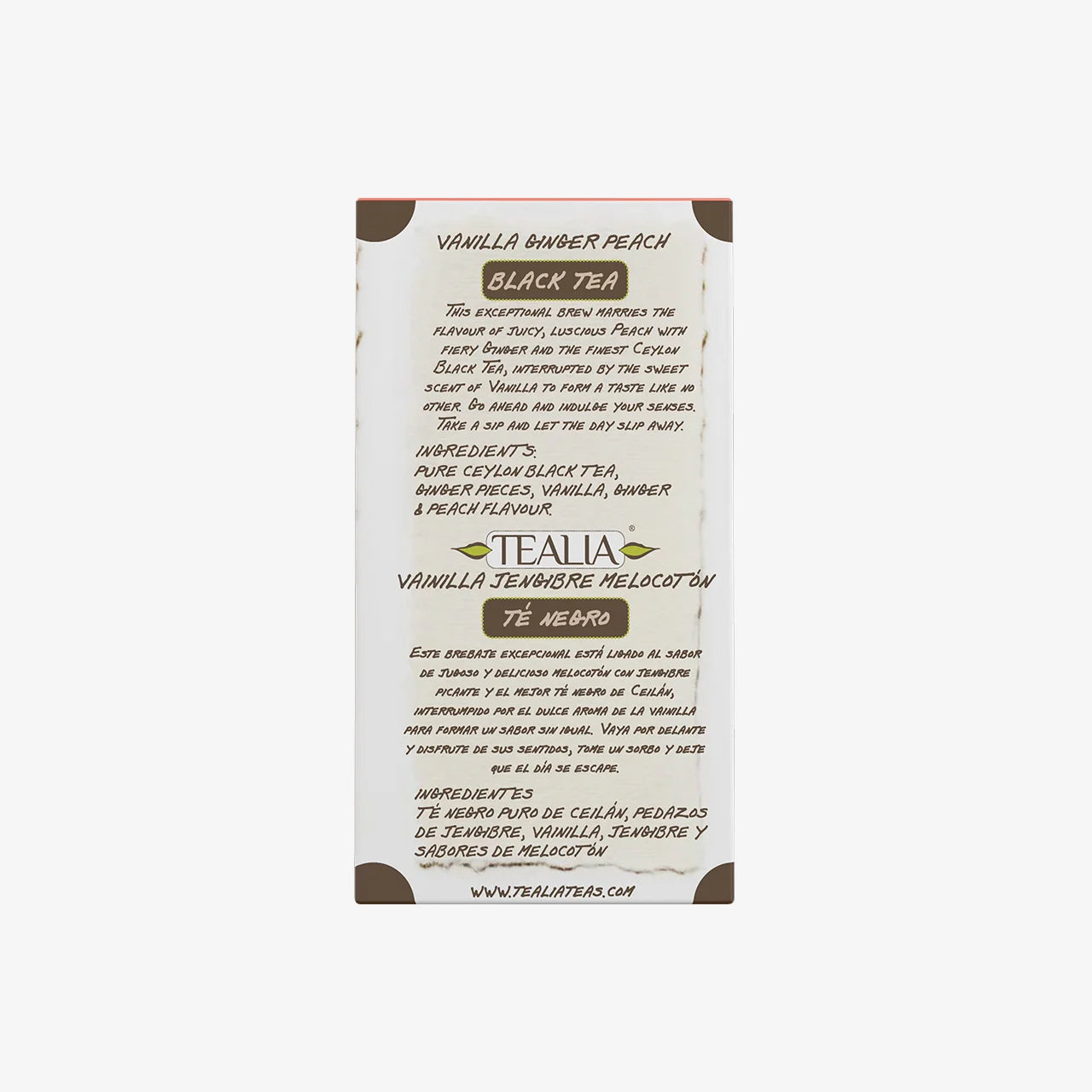 Vanilla Ginger Peach (20 Pyramid Tea Bags)