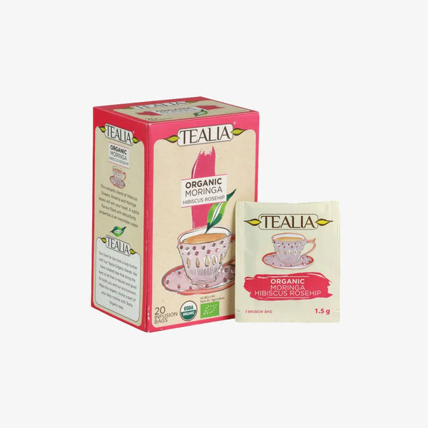 organicmoringahibiscusrosehip - Tealia Teas